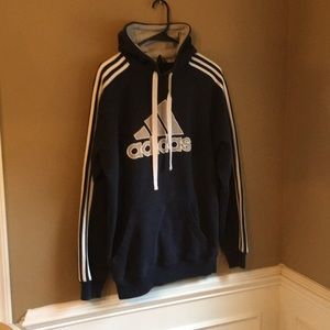 Adidas hoodie men’s Med. Navy blue. Lightly worn